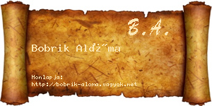Bobrik Alóma névjegykártya